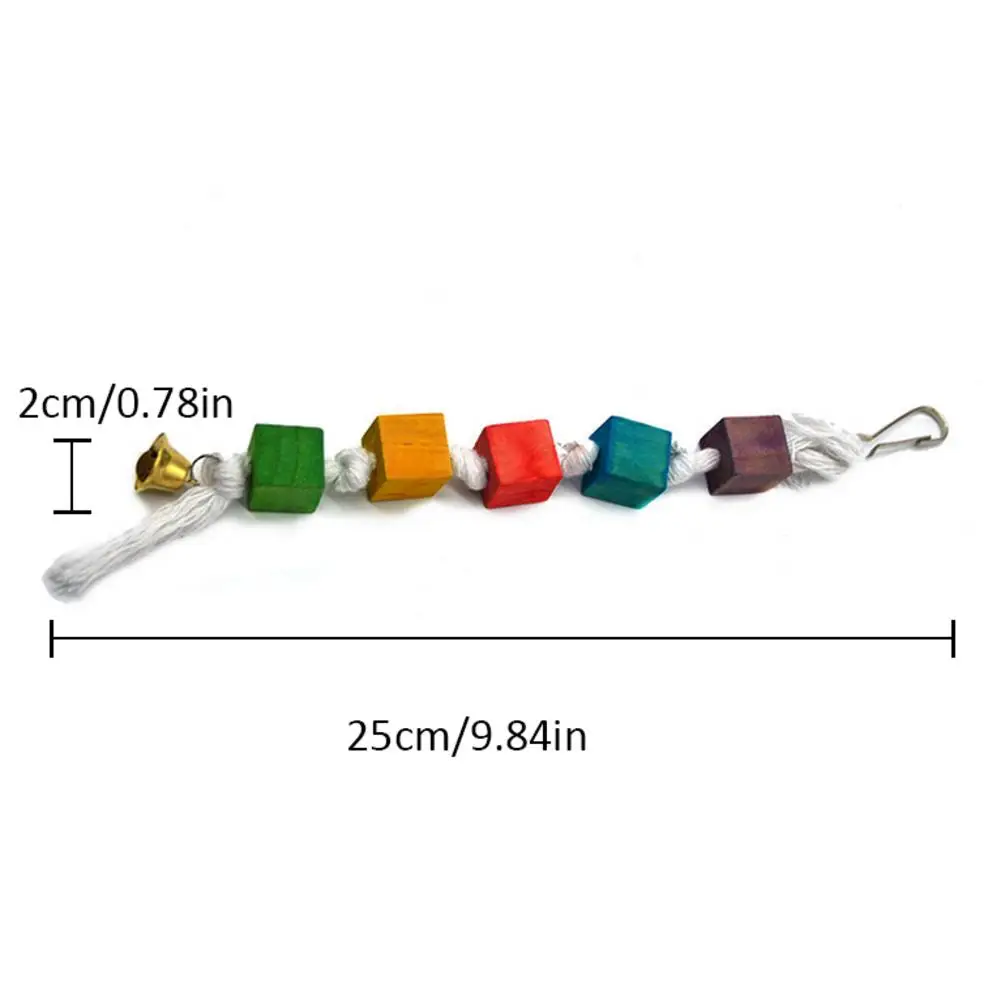 Bird Chewing Toy Clean Multicolored Wooden Blocks Attract Pet's Attention Parrot Gnawed Wood String Toy Pet Bird Accessories