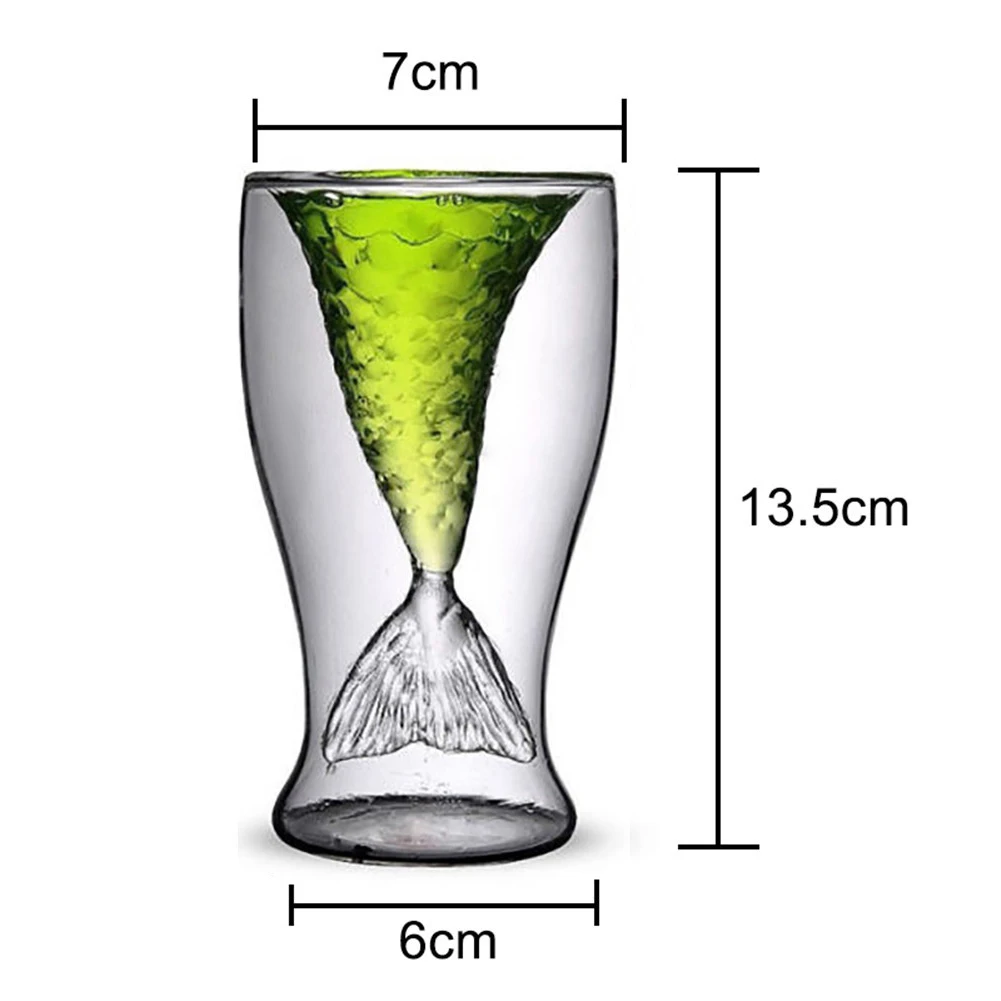 Креативная Русалочка для стакана для коктейля чашки 100 мл бокал для вина с двойными стенками es Забавный стакан для виски, водки Милая Дамская пивная кружка Droshipping