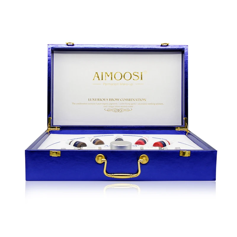 

8pcs Aimoosi Tattoo Ink Set Microblading Pigment&Fixing Color Agent&Secondary Soothing&rRepair Permanent Makeup For Eyebrow&Lips