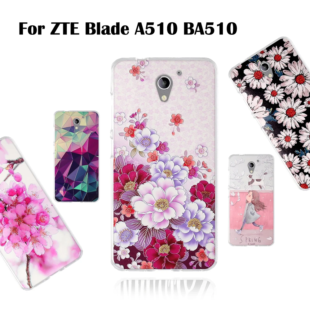 

3D Relief TPU Case Cover For ZTE Blade A510 BA510 Back Silicone Cover For ZTE A510 Cover Case For ZTE Blade A 510 Mobile Phone