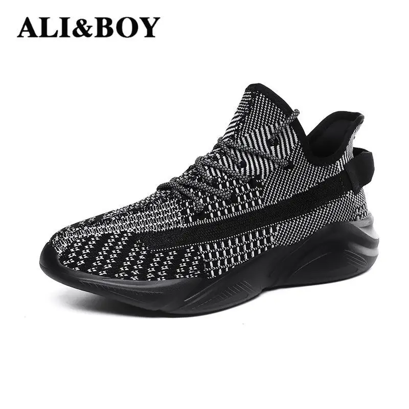 

2019 New Men Sneakers Flyknit Sport Shoes Outdoor Jogging Walking Running Shoes Ultralight Breathable Sneakers Zapatillas Hombre