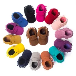 Romirus/Новый искусственная кожа ребенка мягкие мокасины moccs Обувь для младенцев для Обувь для девочек и Обувь для мальчиков бахрома Мягкий