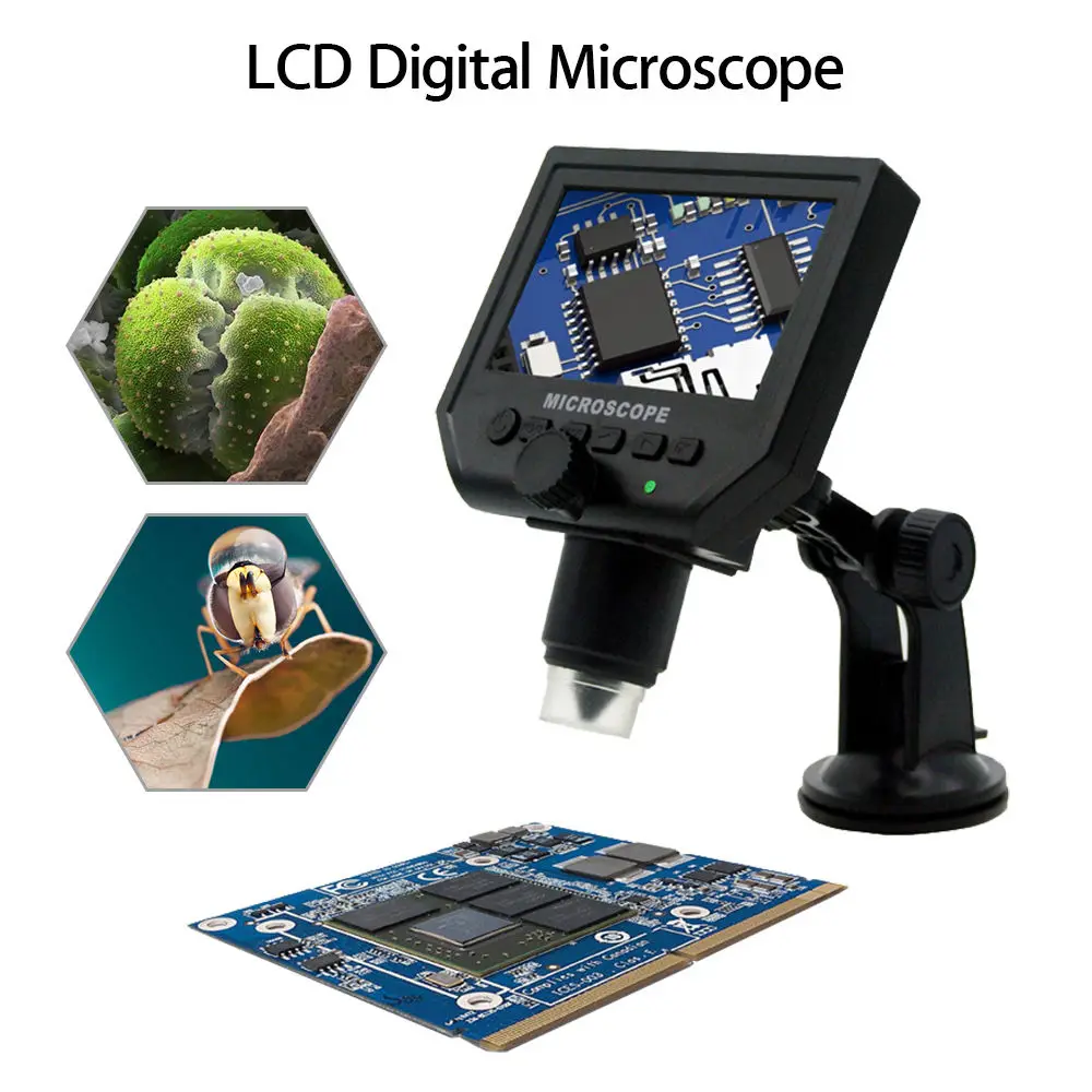 Boblov HD 3.6mp CCD 600X USB электронный микроскоп ЖК цифровой видео Камера 4.3 &quotLED свет