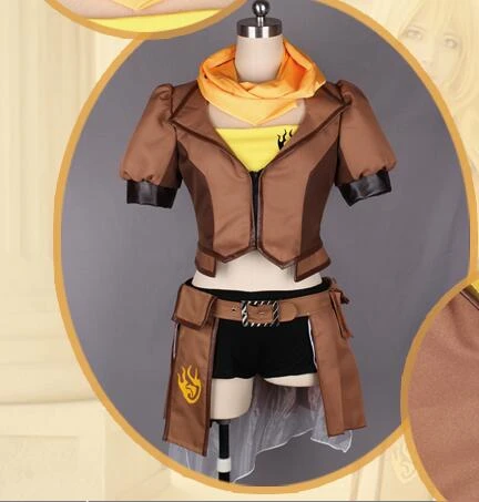 Anime RWBY Yang Xiao Long Cosplay Costume - Sexy Combat Uniform Full Set for Halloween Party Role Play Prop Clothing image 3