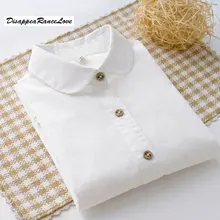 Autumn Women Shirts with Long Sleeves 100%Cotton Blouses Shirt Turn Down Collar Female Bodycon Shirts Women Feminine Shirt