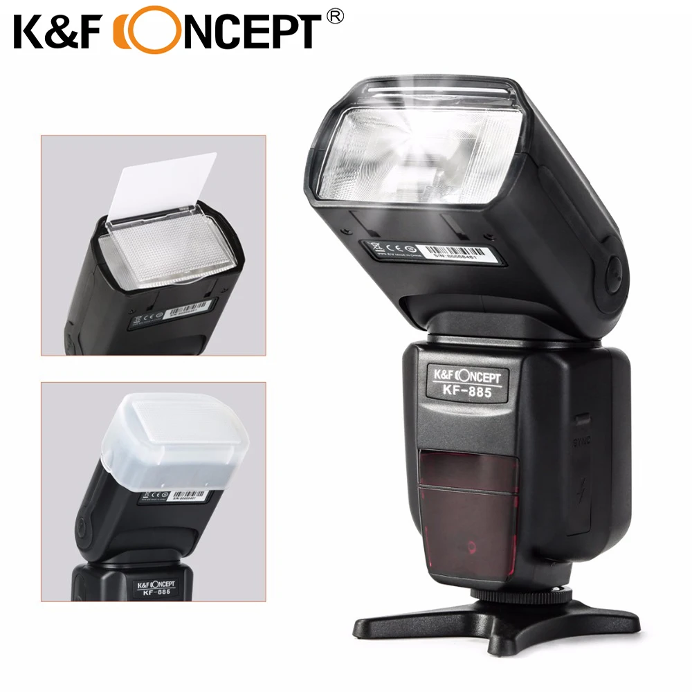 

K&F CONCEPT KF885 Flash Speedlite Light HSS 1/8000S TTL GN58 Wireless Flash Master/Slave S1 S2 2.9S for Nikon Canon DSLR Cameras