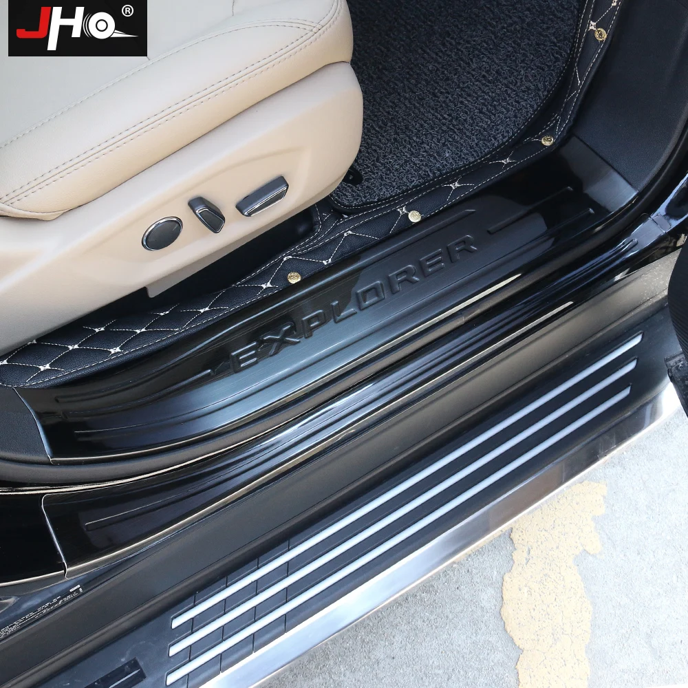 

JHO 8PCS Lengthen Stainless Steel Door Step Sill Scuff Plate Guard Protector Trim For Ford Explorer 2011-18 12 13 14 15 16 17 18