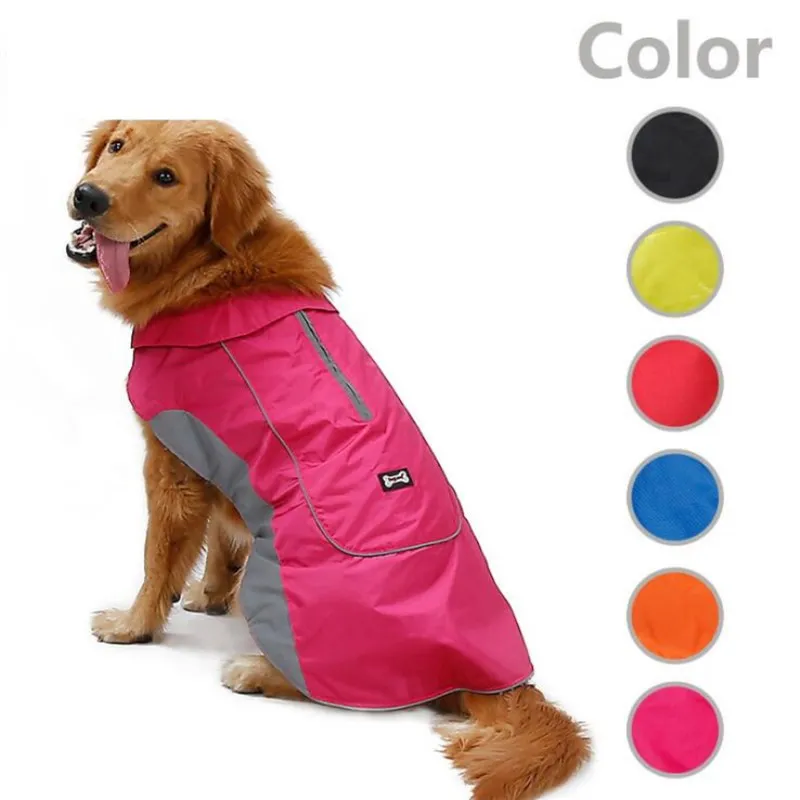 Dog Raincoat Waterproof clothes Outdoor Rain Coat Jacket Fleece Warm Reflective For Small Medium Large Dogs | Дом и сад