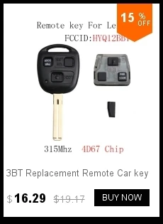 2 кнопки автомобиля Rermtoe ключ для Toyota Camry Prado Corolla 2003-2009 чип транспондера 4C или 4D67 Дополнительный ключ автомобиля