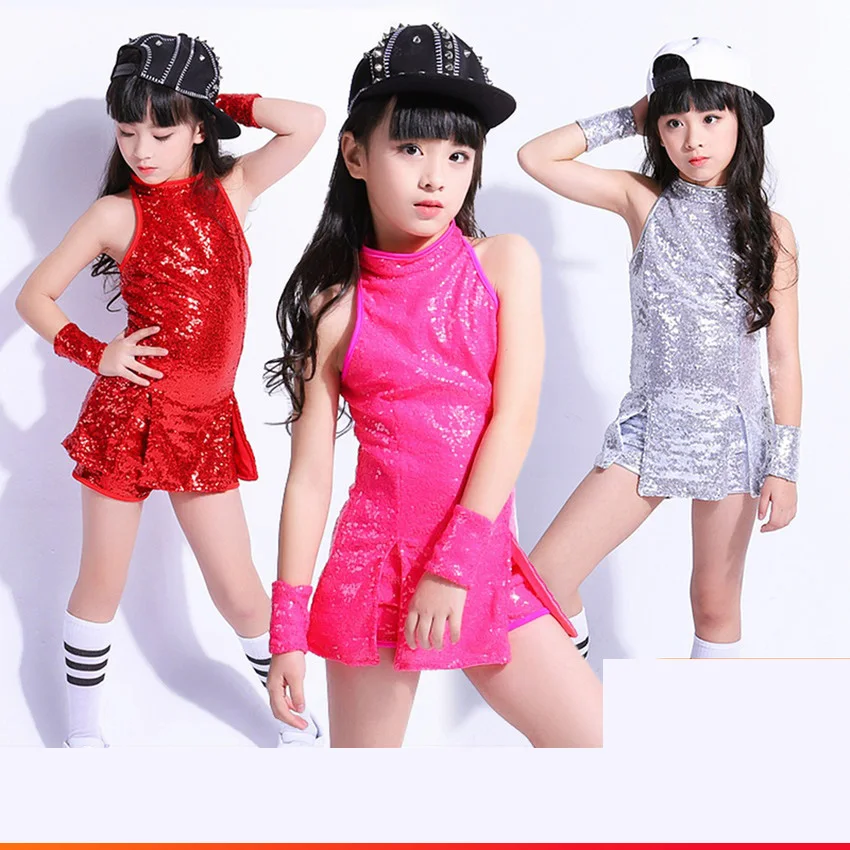 

Girls Latin dance jazz dance costumes street dance set sequins modern dance costume girls cheerleading performance clothing
