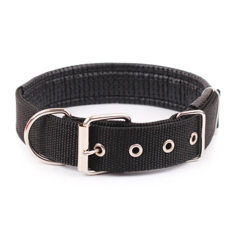4 Color 5 Size Comfortable Adjustable Nylon Strap Dog Collar For Small And Big Pet Dogs Collars 45-70cm Length RedBuleBlackArmy Green6