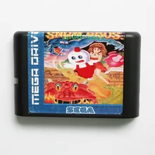 Snow Bros Nick& Tom 16 bit MD игровая карта для sega Mega Drive для Genesis
