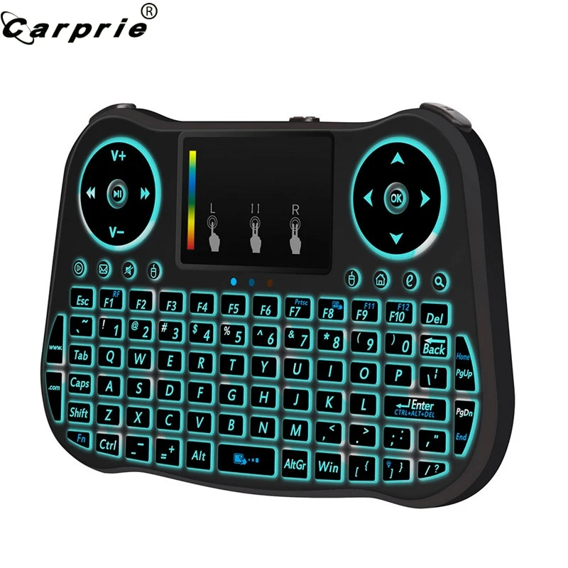 

CARPRIE RF 2.4G Wireless Air Mouse Keyboard Remote Controller For Smart TV Box Mini PC With 7 Color Backlight 90702