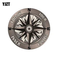 YJZT 13CM*13CM Funny Follow your inner compass PVC High Quality Car Sticker 11-00172