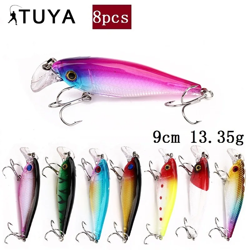 TUYA Fishing Lure Set Minnow Wobblers Trolling Crankbait Artificial Bait Floating Wobbler Cranks Bionic Fish Rolling Hard Lure