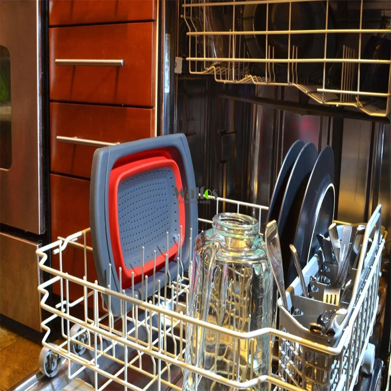 WALFOS 1 шт., кухонный складной силиконовый дуршлаг, ситечко для раковины, корзина для приготовления пищи, водосточная корзина, кухонная Корзина Дуршлаг гаджет