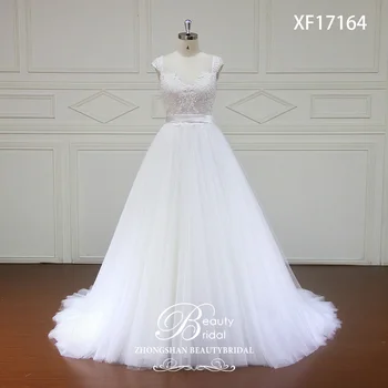 شراءالفاخرة كم كاب الكرة ثوب الزفاف كريستال الطابق طول فستان الزفاف رداء دي خطاباتخطابهزوجات XF17164