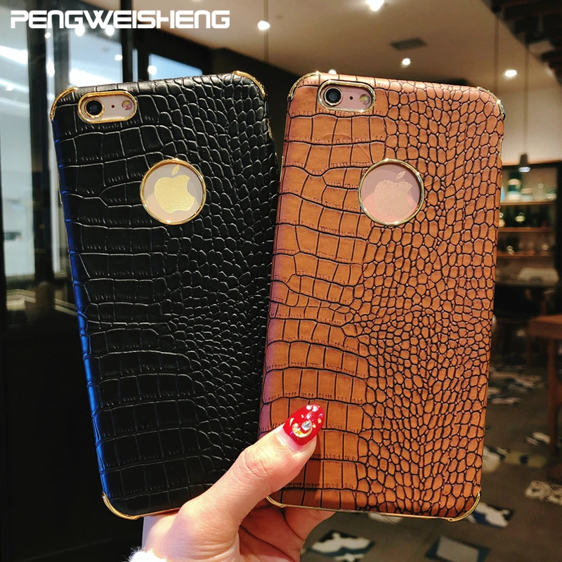 Luxury Retro 3D Crocodile Phone Case For Samsung S7 S7+ Cool Leather Pattern Case For Samsung S8/S9 PLUS Back Cover Bags Coque