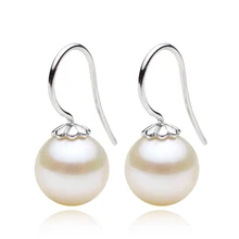925 silver real natural big The only Olympic special offer shipping contracted 925 sterling silver round pearl earrings earrings