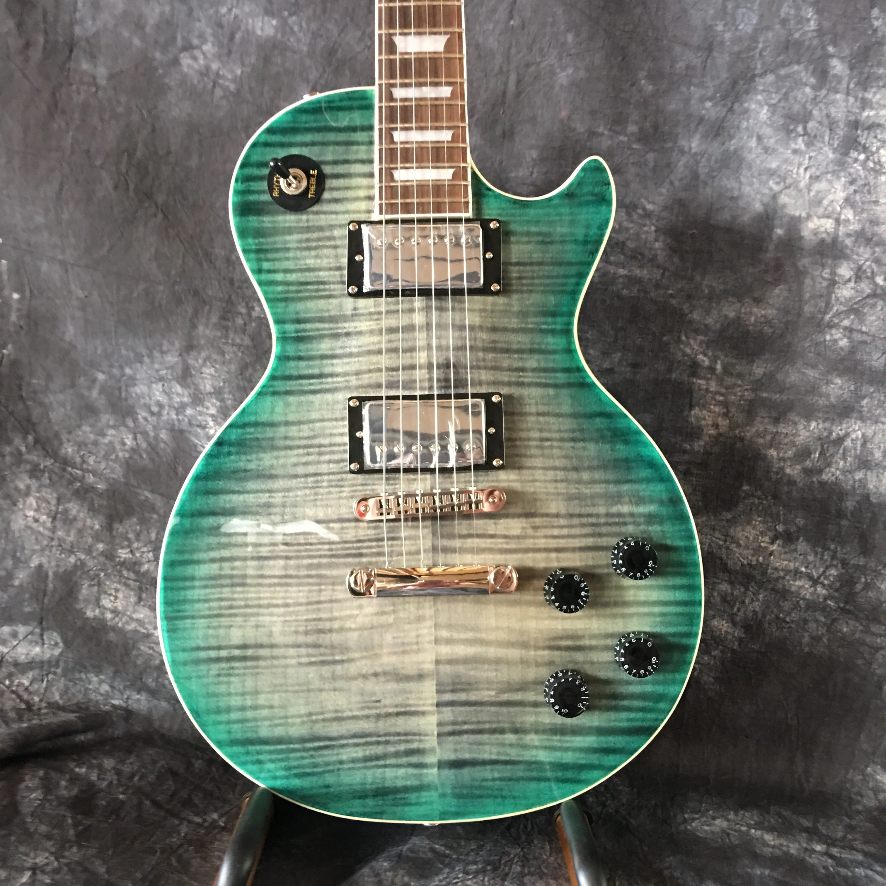 

Custom guitar shop standard electric guitar burst green flamed gray Maple neck mahogany body rose wooden fingerboard