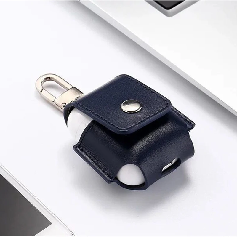 for Airpods Case Portable PU Leather Cover Case Protective Carry Bag Anti Lost Storage Pouch Bag for Apple Airpods (11)