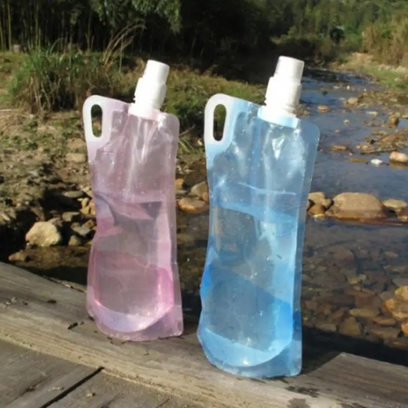 

1L Outdoor Foldable Folding Plastic Light Drinking Water Bottle Bag Pouch Bladder Sport Bags for Camping Hiking Picnic