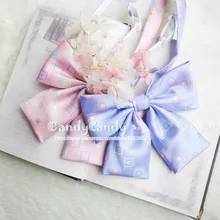 Квадратный узор, мягкий розовый и синий цвет, британская японская школьная форма для девочек, школьная форма для японской средней школы, ошейник с бантиком, галстук для студентов, косплей, Лолита