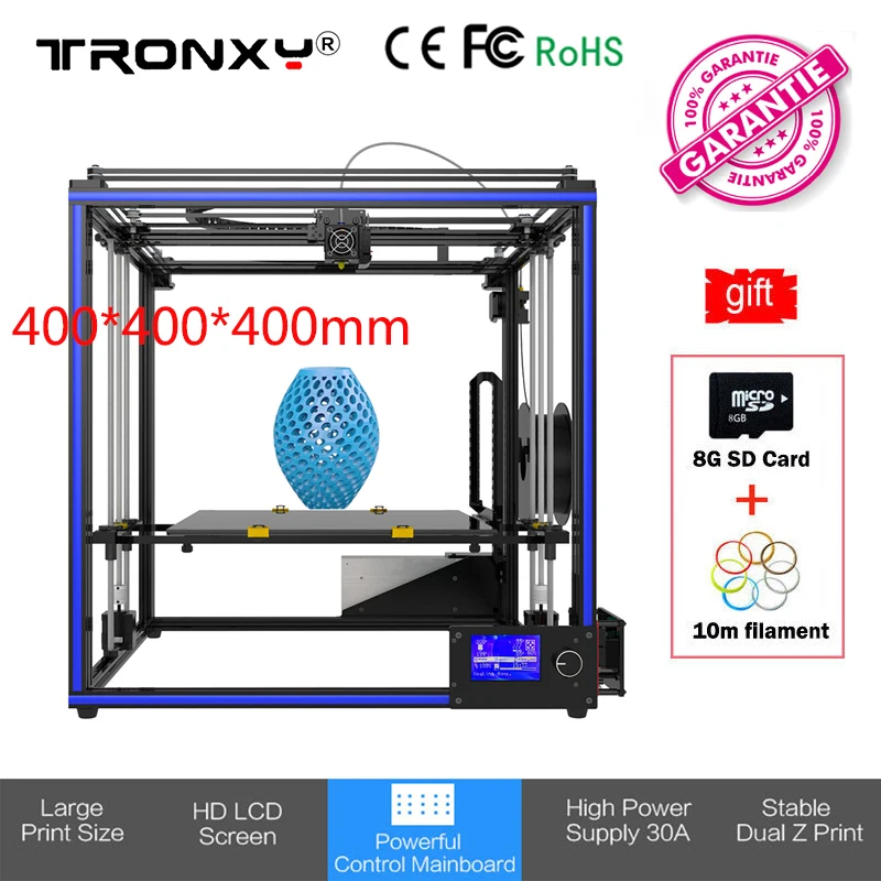 

400*400*400mm Tronxy X5S-400 Large 3D Printer DIY i3 High Precision Dual Z Print High Precision Hotbed 3D Printer Kit 12864 LCD