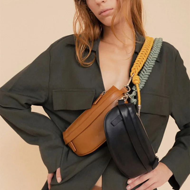 

Waist Bag Women 2019 Fashion Weaving Belt Ladies Chest Bag Luxury PU Leather Fanny Pack FemaleTravel Vintage Waist Pack Pouch