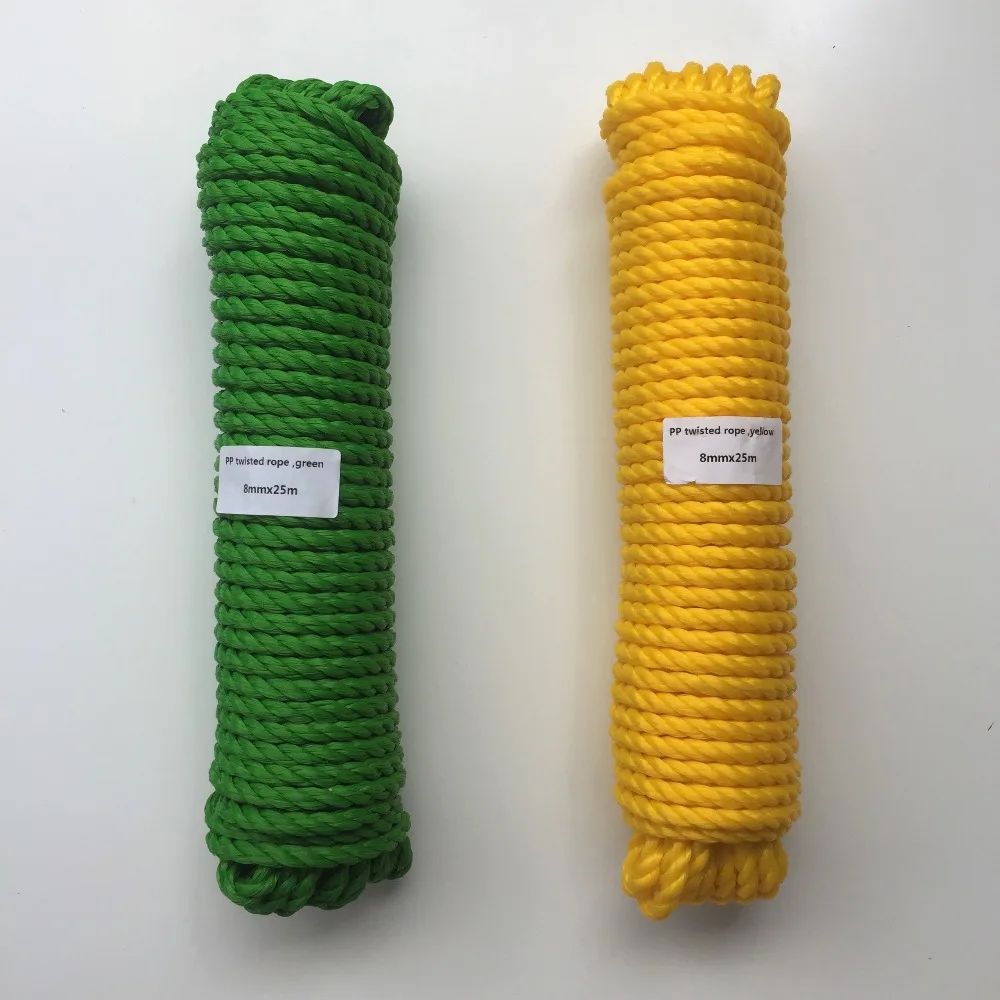 

8mmx25m Heavy Duty Twisted Polypropylene Rope Floating PP Rope Boat Rope Sailing Camping Secure Line Clothes Line