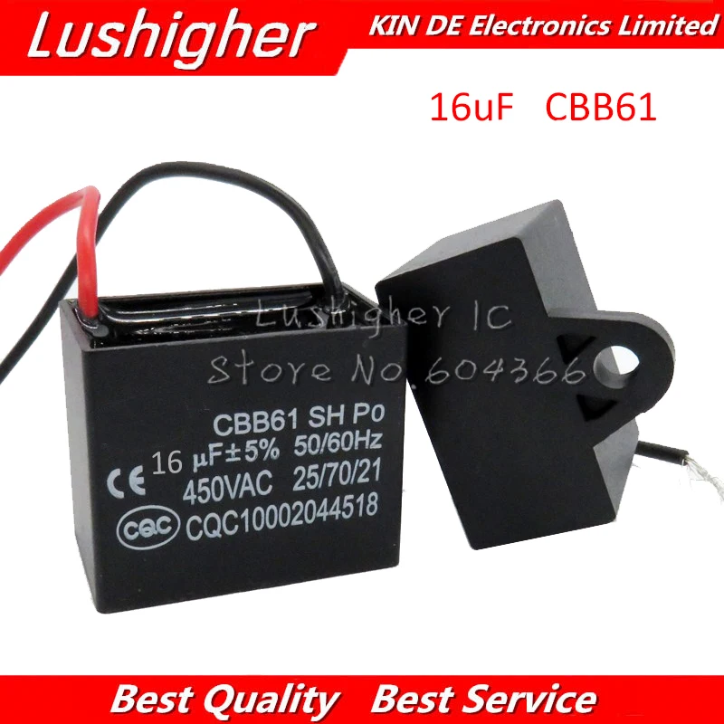 

1pcs 16uf CBB61 Starting Capacitance AC Fan Capacitor 450V CBB Motor Run Capacitor