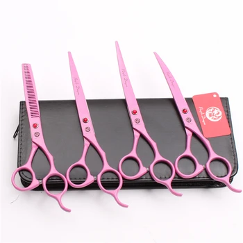 

20Sets Suit 7" 19.5cm 4Pcs 440C Purple Dragon Wholesale Professional Pets Hair Clippers Cats Flur Shears Grooming-for-dog Z3100
