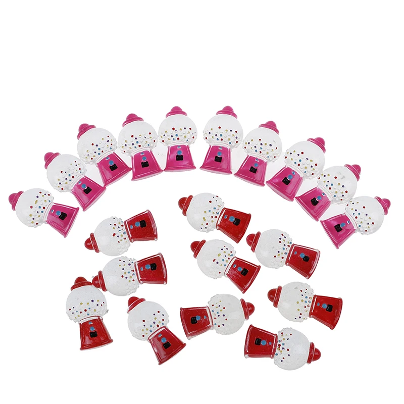 

10Pieces Flat Back Resin Cabochon Kawaii Pink Bubble Machine DIY Flatback Embellishment Accessories Scrapbooking:17*31mm