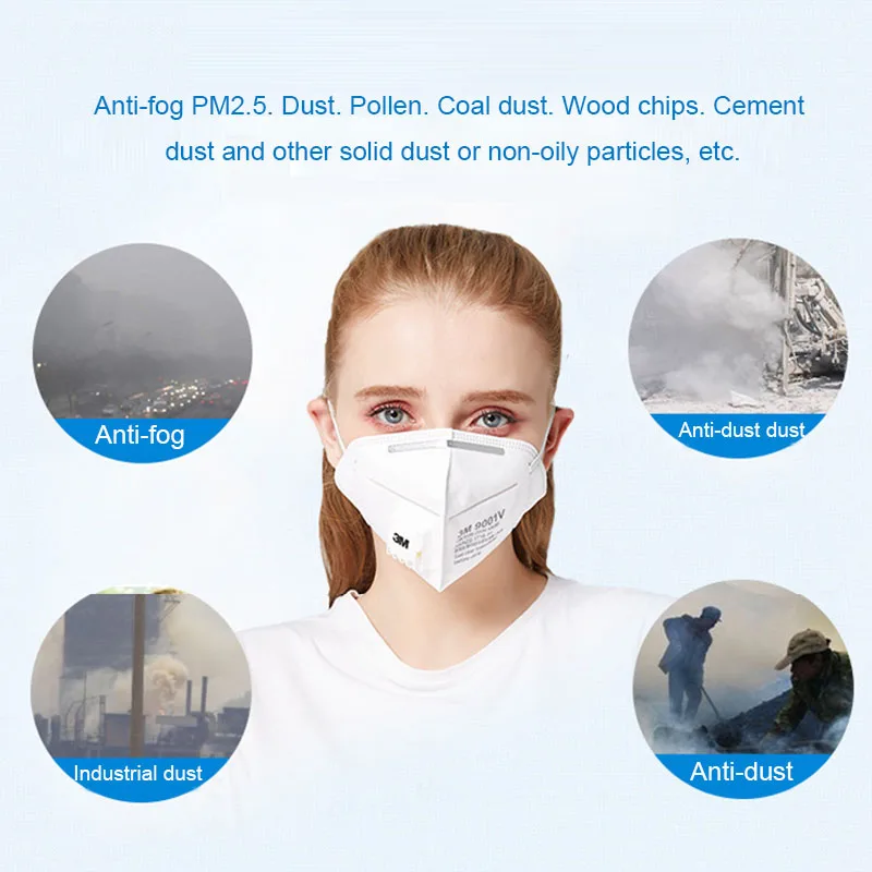 

Men Women Portable Ear strap Type Non-woven Anti-fog Dustproof PM2.5 Face Mask with Filter Cycling Working Safety Supplies