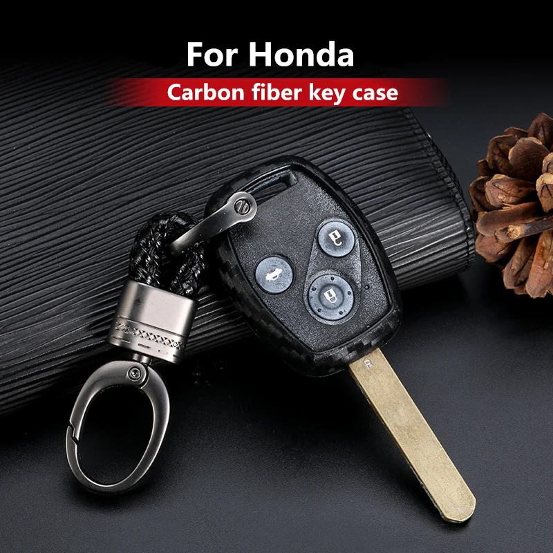 Новинка 2019 чехол для ключей из углеродного волокна с силикагелем HONDA Accord Civic CRV Pilot