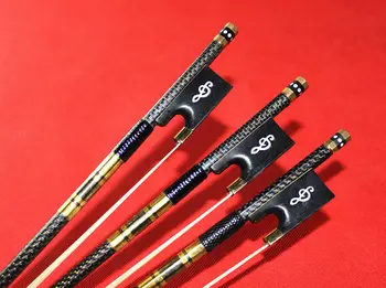 

2pcs Pro new light carbon fiber 4/4 violin fiddle bow copper parts White hair