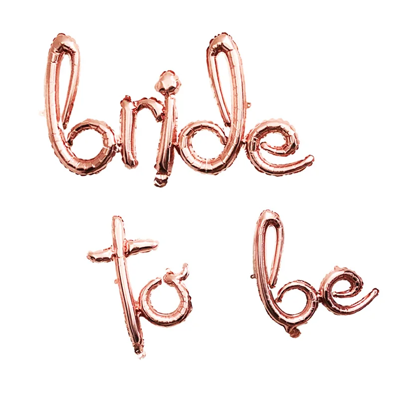 rose Gold Diamond Ring Foil Balloon Rose Gold Bride to Be Balloon Letter Balloon Bridal Shower Wedding Engagement Decoration - Цвет: bride to be