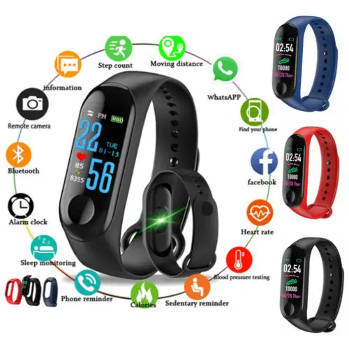 

Smart Wristband Bracelet Heart Rate Monitor Blood Pressure Fitness Tracker Wristbands