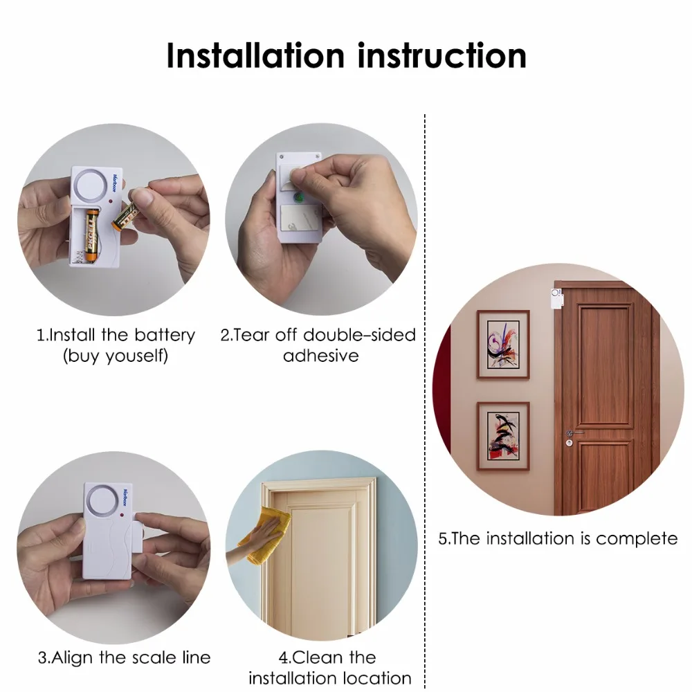 Puerta ventana entrada seguridad ABS inalámbrico Control remoto puerta Sensor alarma Host sistema de alarma de seguridad antirrobo hogar Kit de protección