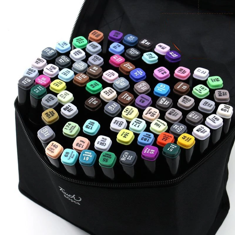 80 Pcs/Lot Low Price Colorful 60 Color Two Tipped Art Marker for