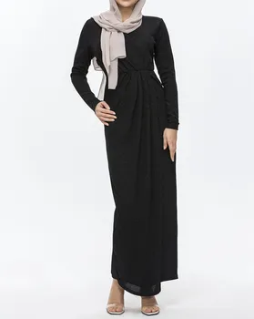 

2019 Fashion Women Muslim Dress V Neck Long Sleeve Abaya Maxi Islamic Dress Bangladesh Kaftan Dubai Turkey Hijab Dresses Robe