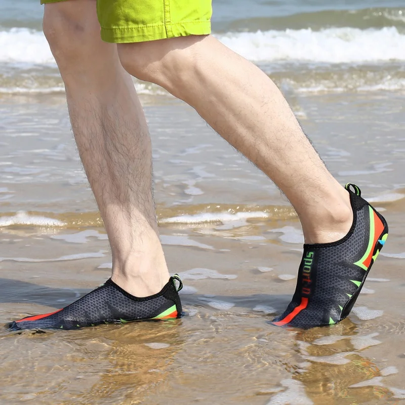 Безопасный крик обувь босиком дышащая кожа пляж восходящая обувь для плавания вода плоская мягкая Аква Вода плавание тапочки кроссовки