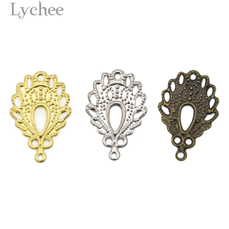 Lychee 50 шт. филигранные цветы в форме перьев, срез, полый металлический альбом, украшения, сделай сам, скрапбукинг, товары для украшения