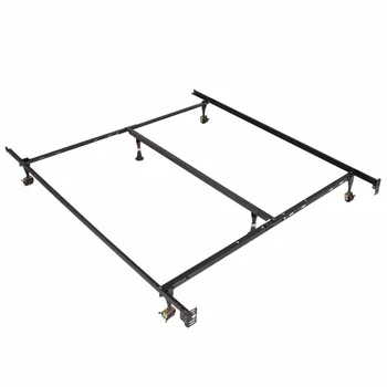 

Size Adjustable Steel Bed Frame with Casters