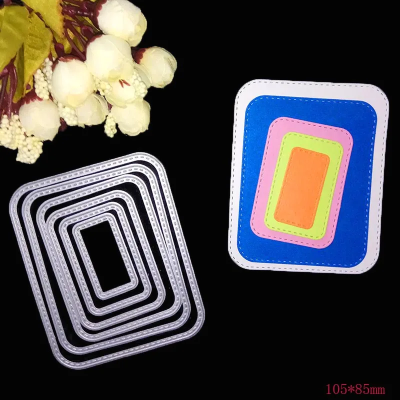 

85*105mm 6pcs/set New scrapbooking DIY Carbon Shape Metal steel cutting die rectangle Shape Book photo album art card Dies Cut