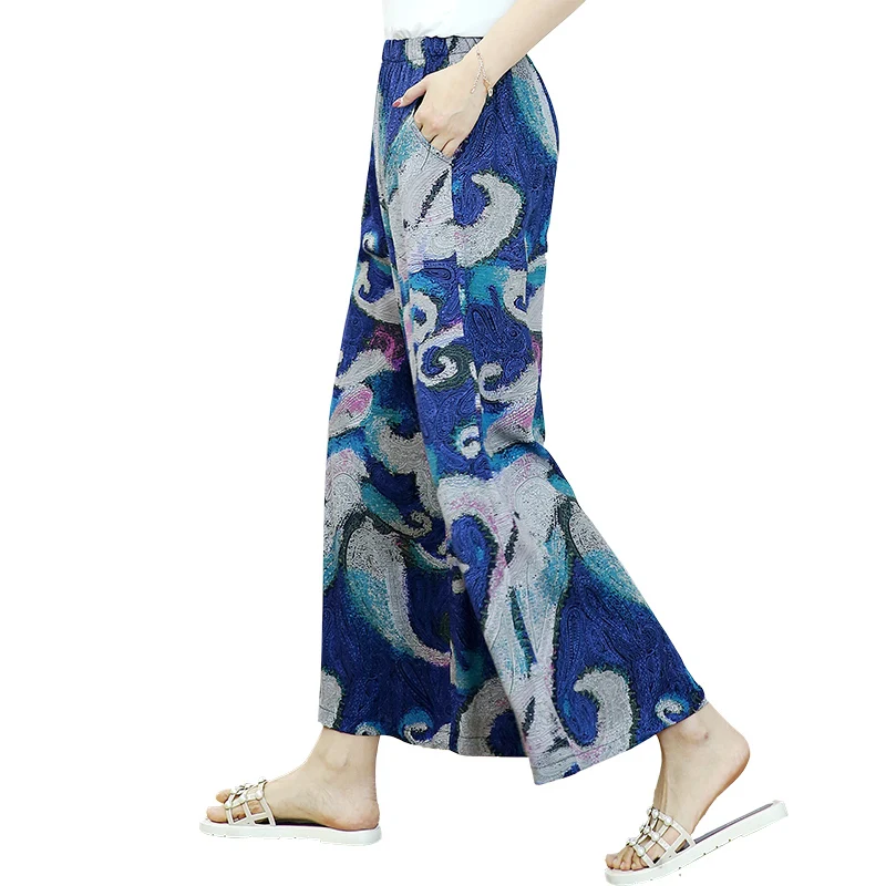 Женские пляжные широкие брюки размера плюс 4XL свободные брюки с высокой талией женские летние брюки для женщин брюки женская одежда