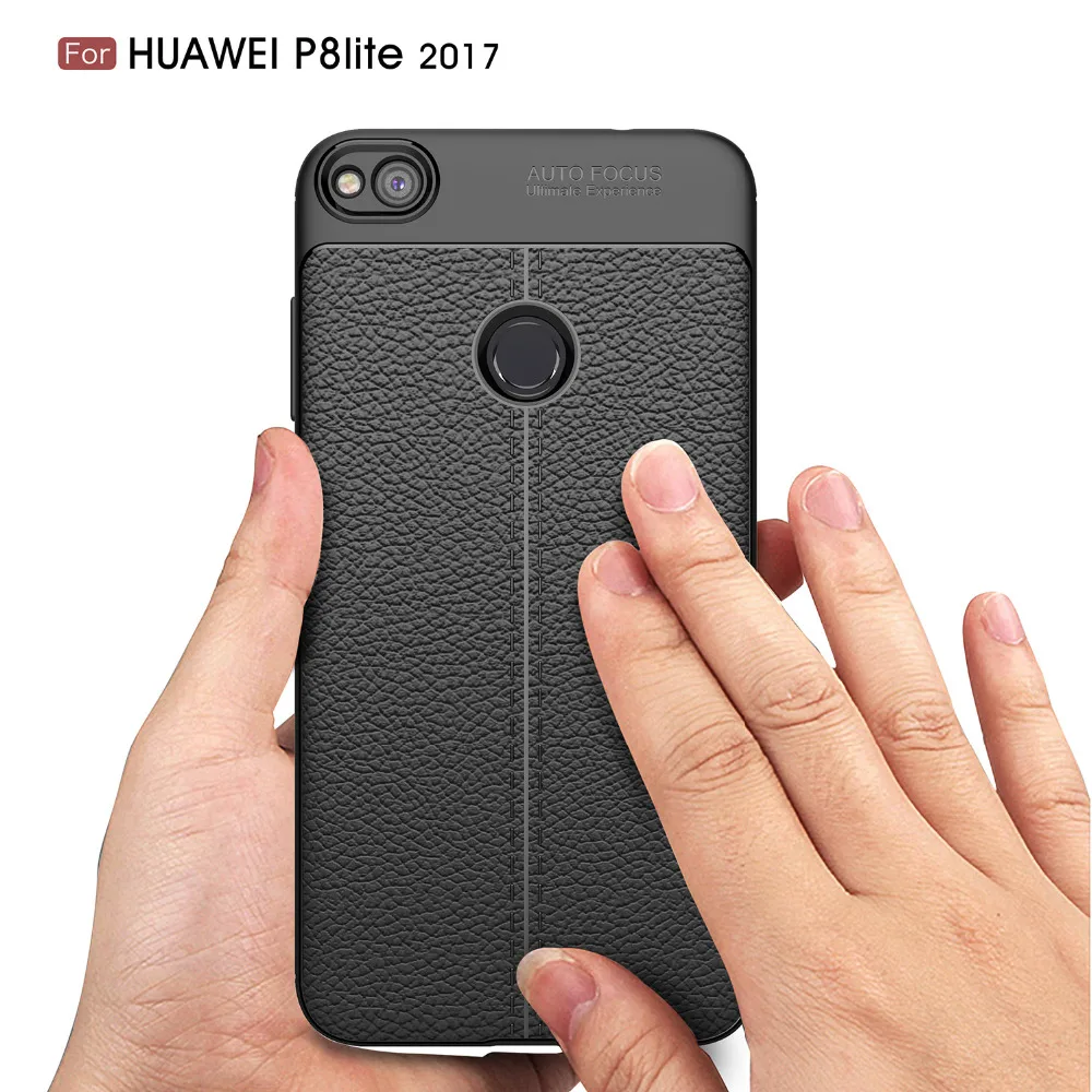 

For Huawei P8 Lite 2017 case Soft Silicone Rubber Carbon Fiber Back Cover Armor Phone Case For Honor 8 Lite case cover Nova Lite