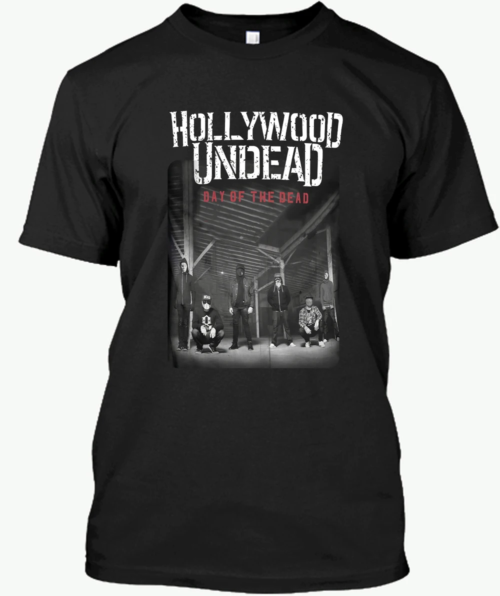 

Free Shipping T Shirt Men'S Crew Neck Hollywood Undead Day Of The Dead Black Cotton T-Shirt Tee New Short Gift Shirts HDHBUCNK