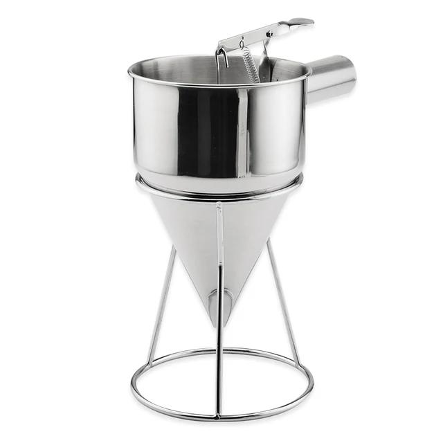 Stainless Steel Octopus Balls Tool Conical Shape Press Funnel Pastry