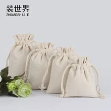 5 шт./лот 9*11.5 см природные resuable Хлопок Холст мешочек логотип печати эко drawstring белый подарок Сумки Рождество упаковка Сумки